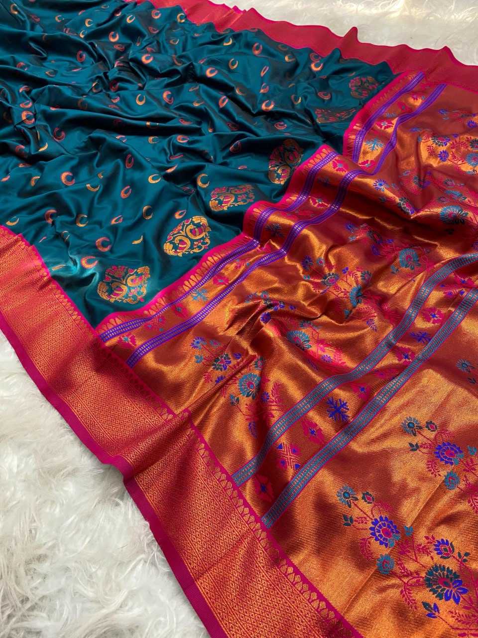 YNF PAITHANI SILK RIN150 Chandrakore Paithani SAREES WHOLESALE FESTIVEL PAITHANI SOFT SILK SAREES MANUFACTURER- Kapda Export