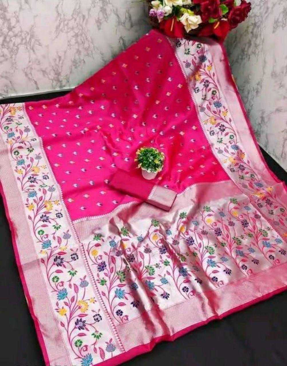 YNF PAITHANI SILK RIN179 774 SILK SAREES WHOLESALE BANARASI SILK PATHANI ZARI BORDER SILK SAREES MANUFACTURER- Kapda Export