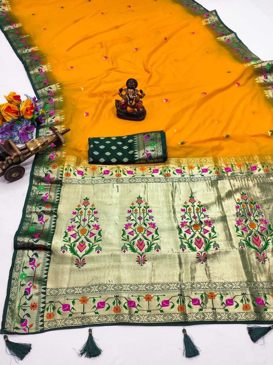 YNF PAITHANI SILK RIN183 SHABRISILK SAREES WHOLESALE FESTIVEL PAITHANI SOFT SILK SAREES MANUFACTURER- Kapda Export