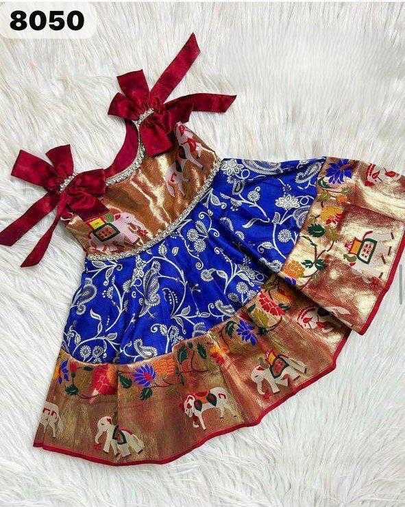 YNF PAITHANI SILK RIN192 8050 KIDS WEAR WHOLESALE KIDS FROCKS KIDS ETHIC WEAR KIDS FESTIVE WEAR KIDS KIDS PARTY WEAR ETHNIC MANUFACTURER- Kapda Export