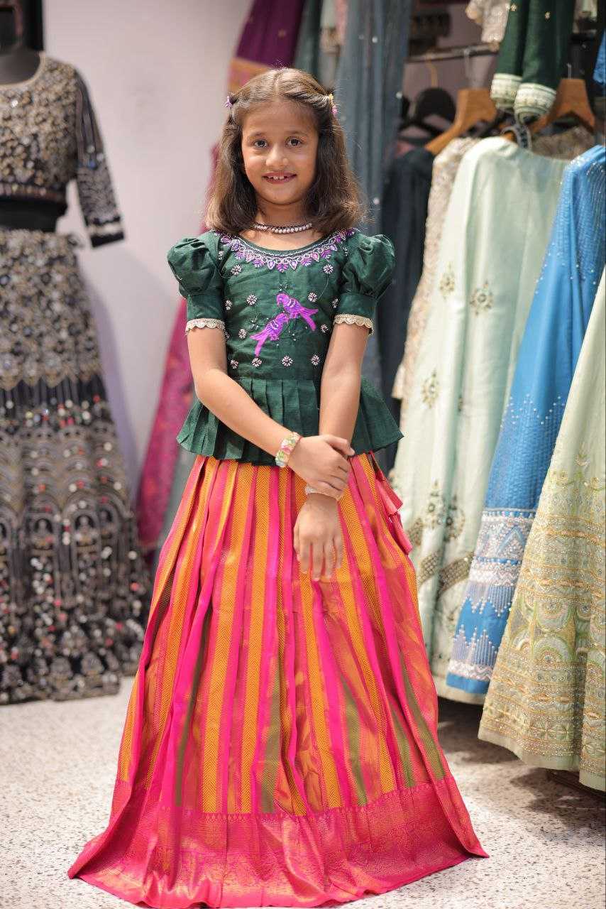 YNF PURE SILK RIN161 RPVR22 KIDS WEAR WHOLESALE KIDS LEHENGA KIDS TRADITIONAL OUTFITS KIDS LEHENGA CHOLI KIDS FESTIVE WEAR KIDS WEDDING OUTFITS MANUFACTURER- Kapda Export