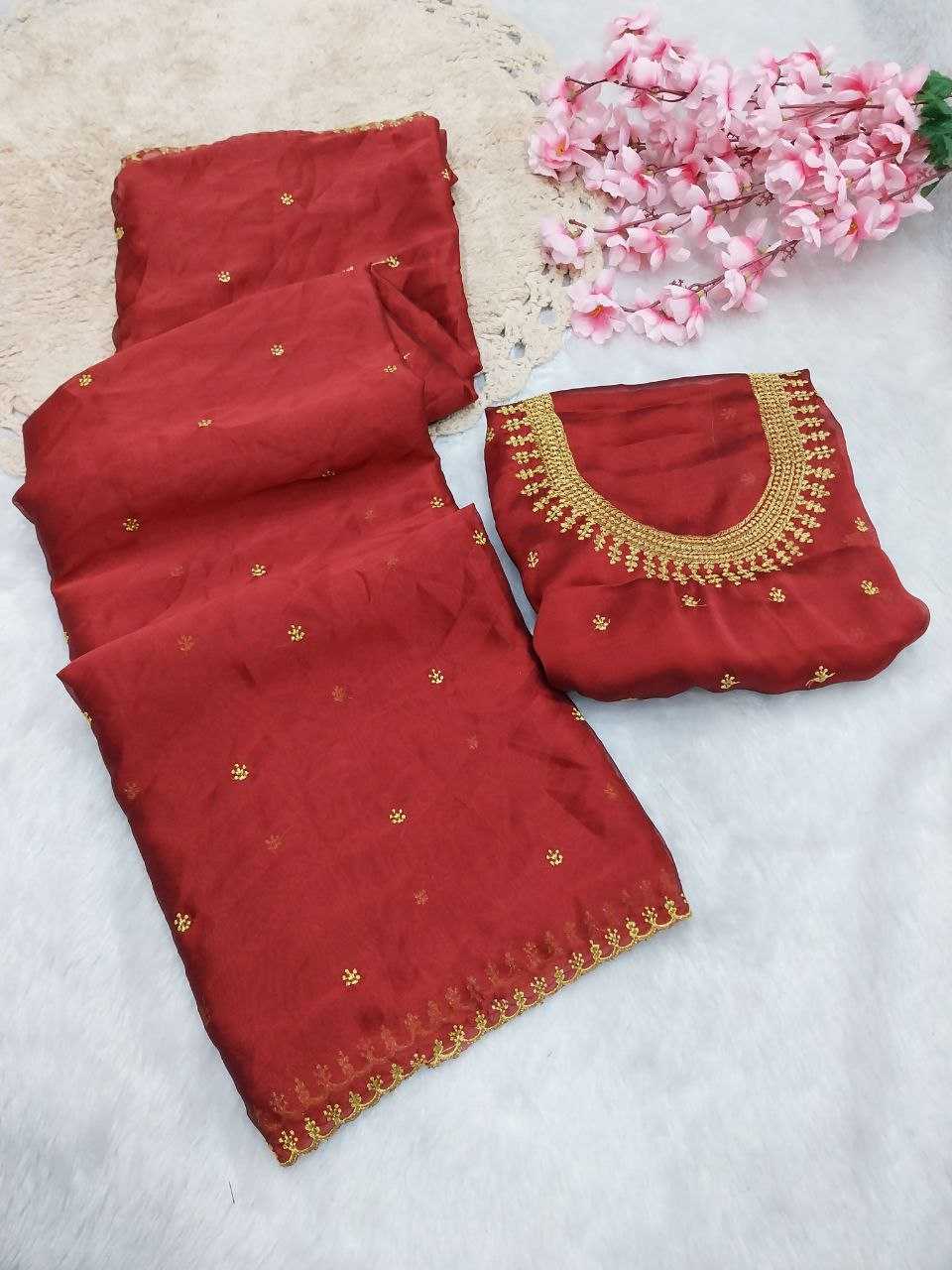 YNF RANGOLI SILK RIN171 588 SAREES WHOLESALE EMBROIDERED RED SILK ZARI SAREES MANUFACTURER- Kapda Export