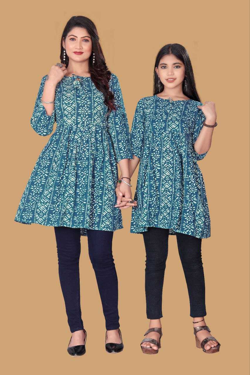 YNF RAYON RIN191 CHAND SITARE WHOLESALE MOTHER & DAUGHTER COMBO MANUFACTURER- Kapda Export