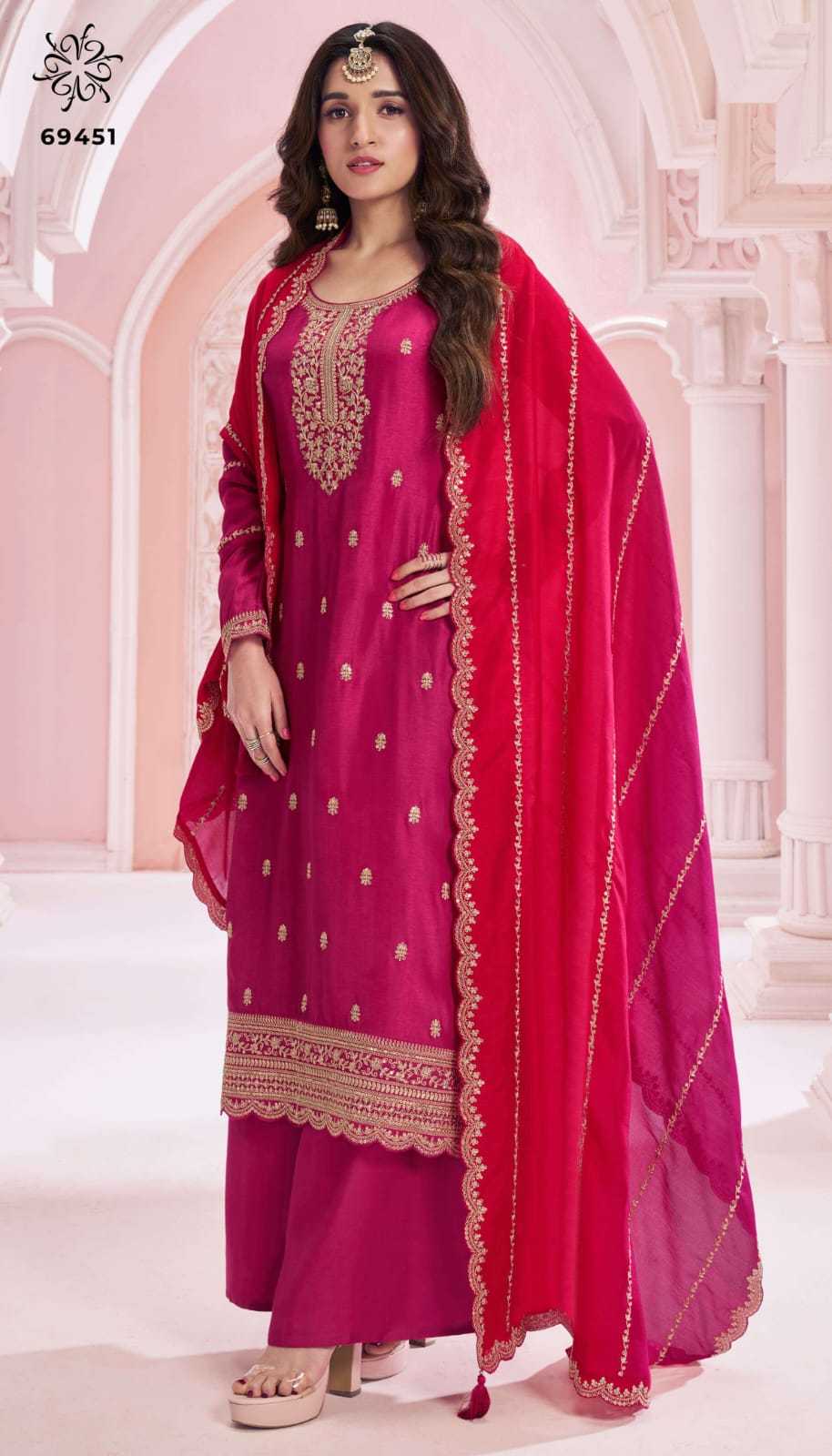 YNF SILK KESH235 SUHAAG SUITS & DRESSES WHOLESALE PALAZZO EMBROIDERY WEDDING SUITS MANUFACTURE- Kapda Export