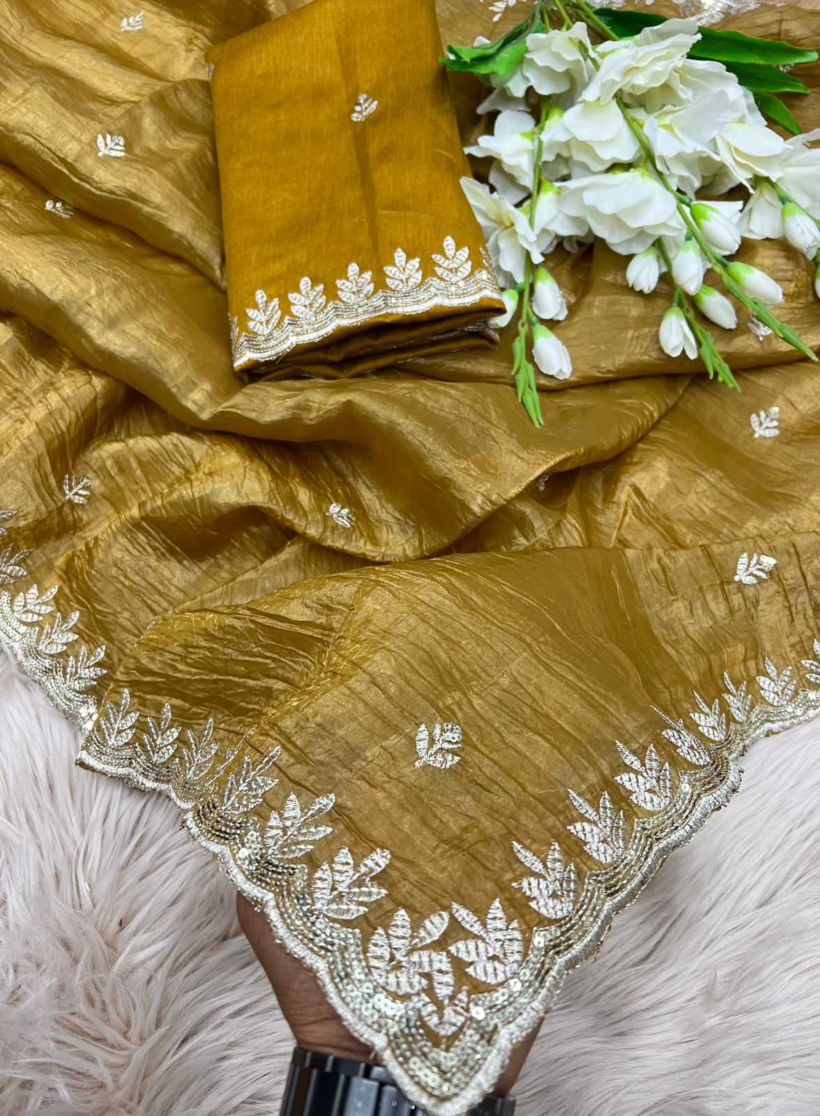 YNF SILK RIN104 APE136 SAREES WHOLESALE TISSUE SILK SAREES SEQUENCE EMBROIDERED SAREES MANUFACTURER- Kapda Export