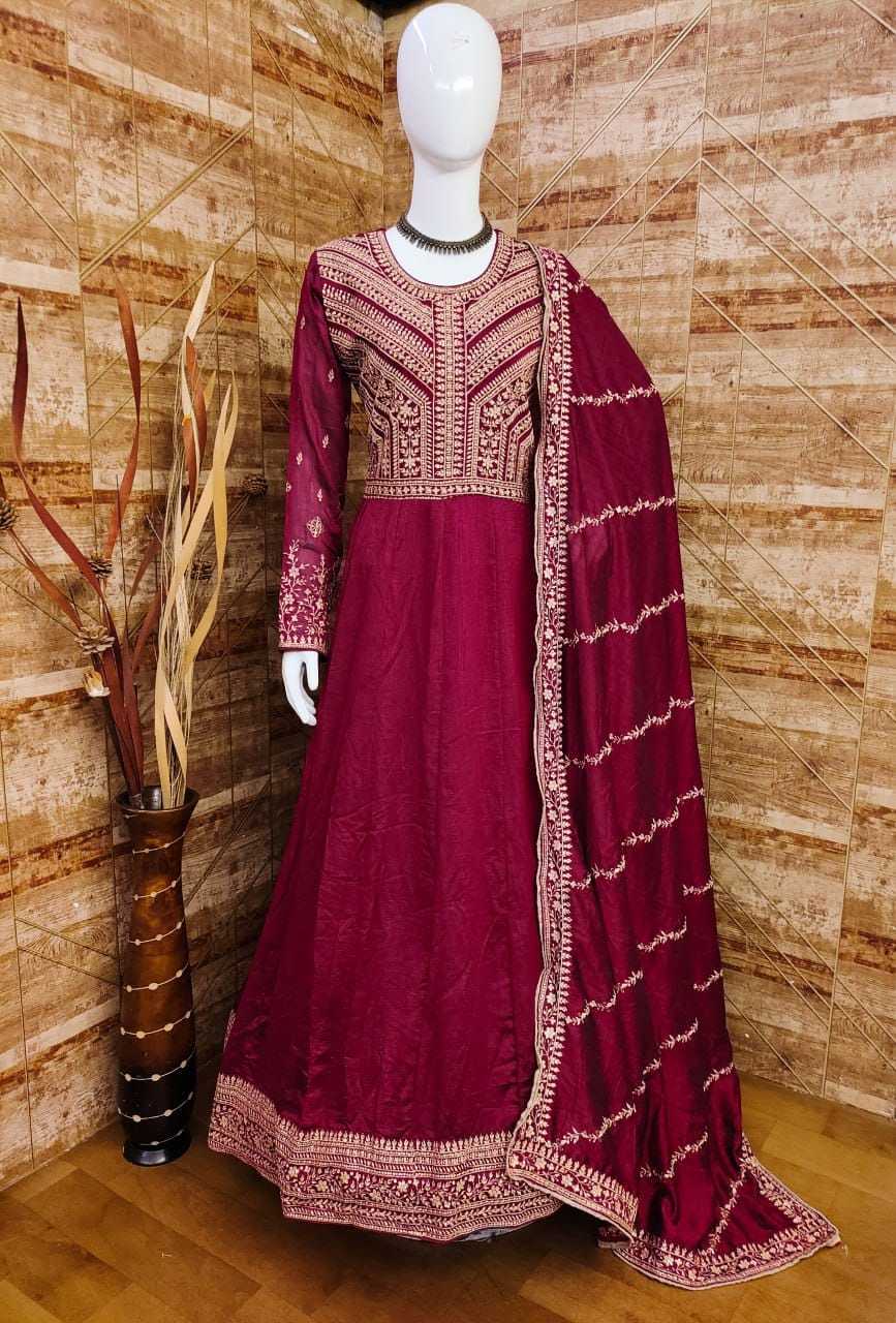 YNF SILK RIN129 9517  GOWNS WHOLESALE WEDIDING PRINTED LONG SILK GOWNS MANUFACTURER- Kapda Export