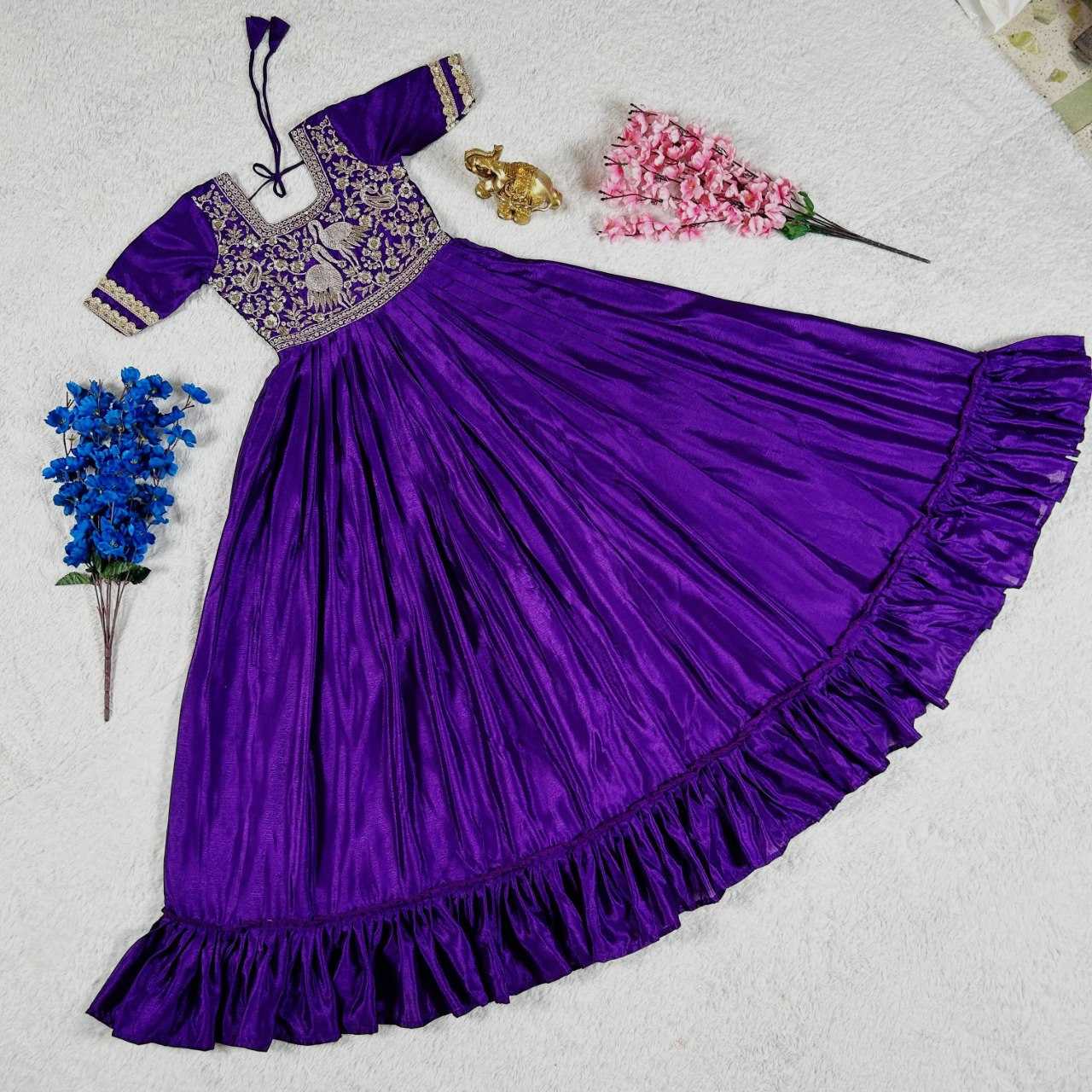 YNF SOFT CHINON KESH109 RRKT95 KIDS WEAR WHOLESALE KIDS GOWNS MANUFACTURER- Kapda Export