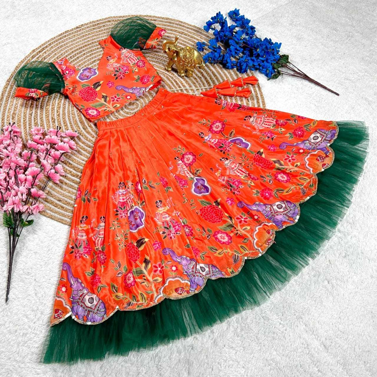 YNF SOFT CHINON KESH255 ETF12 KIDS WEAR WHOLESALE KIDS LEHENGA KIDS TRADITIONAL OUTFITS KIDS LEHENGA CHOLI KIDS FESTIVE WEAR KIDS WEDDING OUTFITS MANUFACTURER- Kapda Export