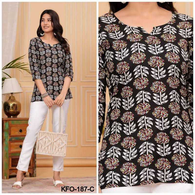 YNF SOFT COTTON KESH252 PIC02 KURTIS WHOLESALE SHORT COTTON PRINTED CASUAL KURTIS MANUFACTURER- Kapda Export