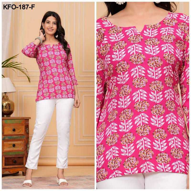 YNF SOFT COTTON KESH252 PIC02 KURTIS WHOLESALE SHORT COTTON PRINTED CASUAL KURTIS MANUFACTURER- Kapda Export