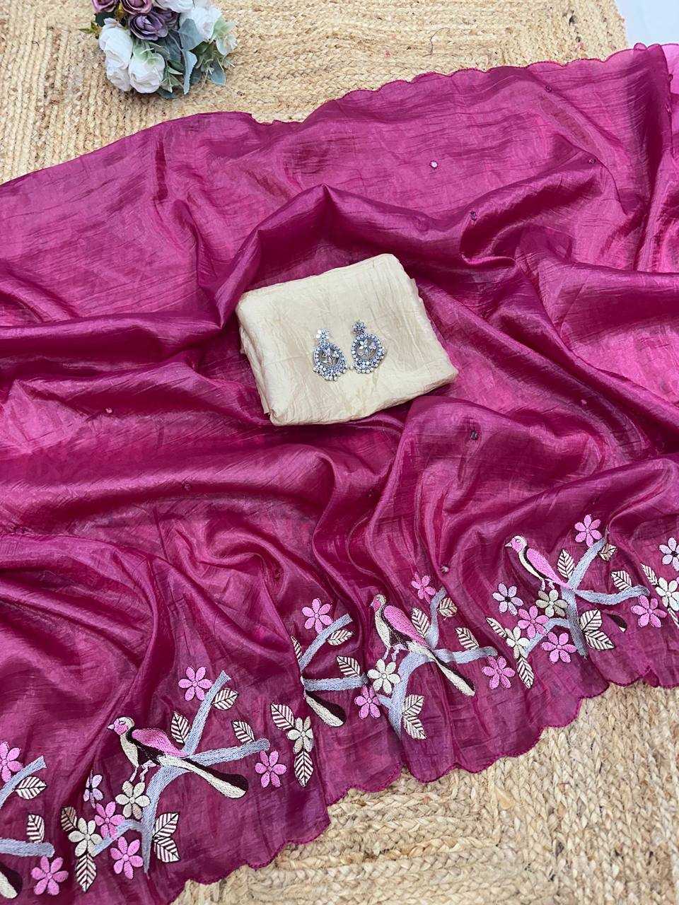 YNF SOFT GOLD CRUSH KESH250 RGF07 SAREES WHOLESALE EMBROIDERED CUT WORK FANCY SAREES MANUFACTURER- Kapda Export