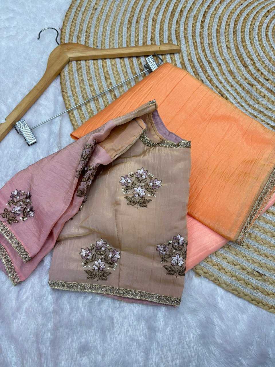 YNF  SOFT SILK KESH221 PTF15 UNSTITICH SILK SAEES WHOLESALE FANCY EMBROIDERED PLAN SARRES MANUFACTURER- Kapda Export