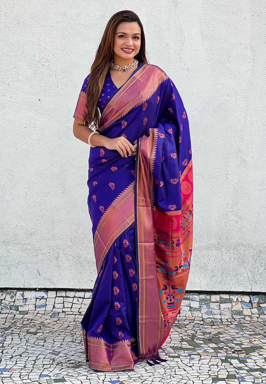 YNF SOFT SILK RIN116 PAITHANI SAREES SILK SAEES WHOLESALE PAITHANI SILK SOFT SILK SAREE FOR WEDDING SAREES MANUFACTURER- Kapda Export