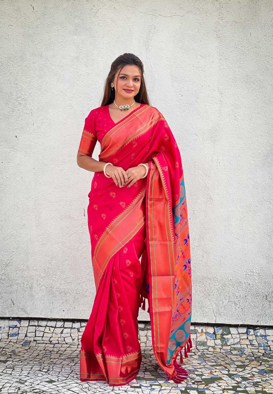 YNF SOFT SILK RIN116 PAITHANI SAREES SILK SAEES WHOLESALE PAITHANI SILK SOFT SILK SAREE FOR WEDDING SAREES MANUFACTURER- Kapda Export