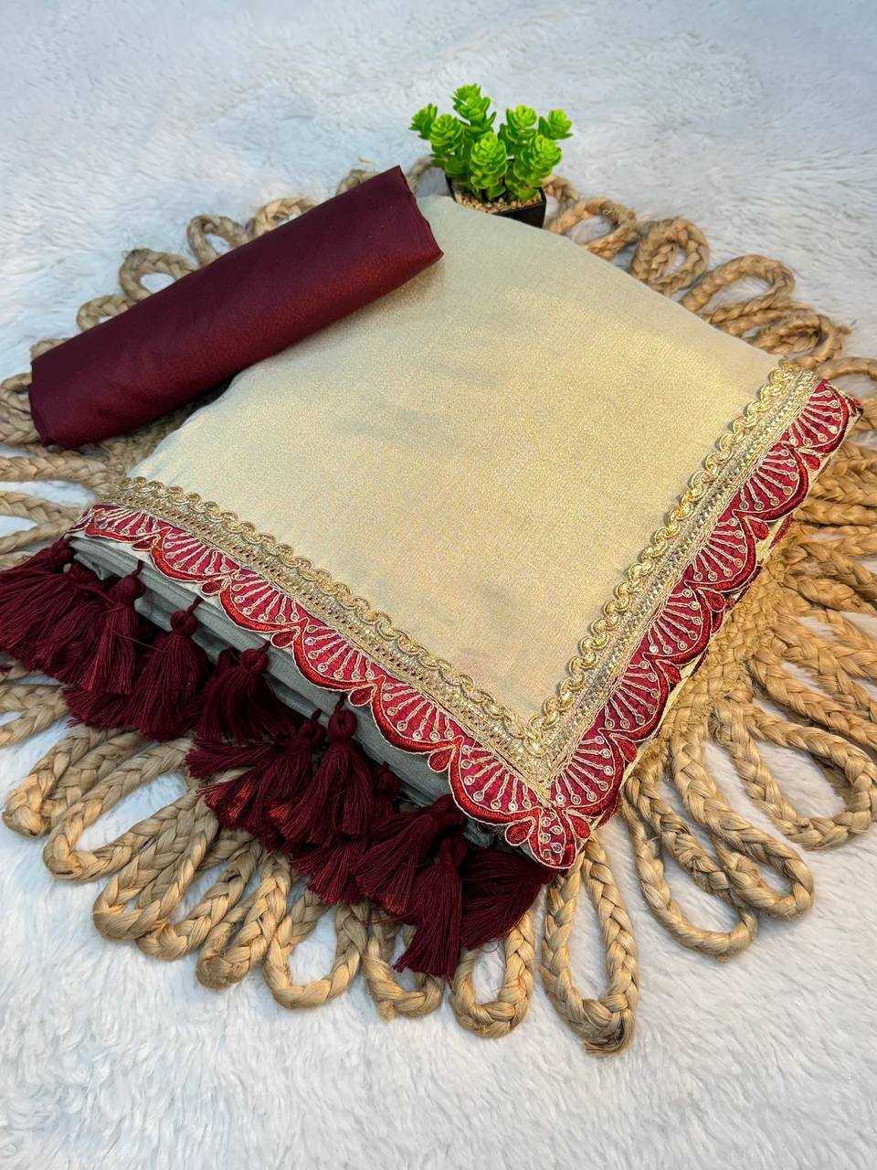 YNF TISSUE SILK KESH162 VRT105 SAREES WHOLESALE LADIES TISSUE SILK LACE BORDER SAREES MANUFACTURER- Kapda Export