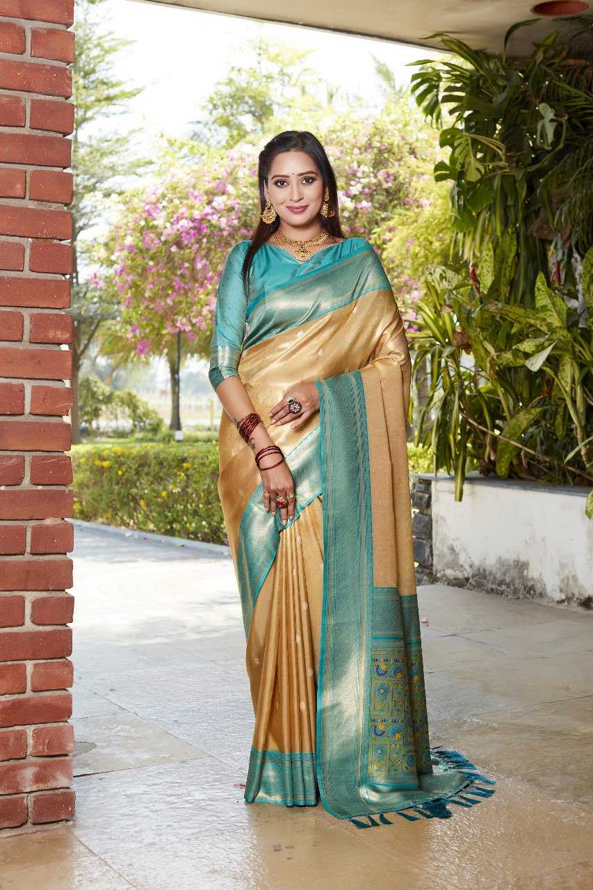 YNF TISSUE SILK RIN144  kokila SAREES WHOLESALE PARTY WEAR TISSUE SILK LACE BORDER SAREES MANUFACTURER- Kapda Export