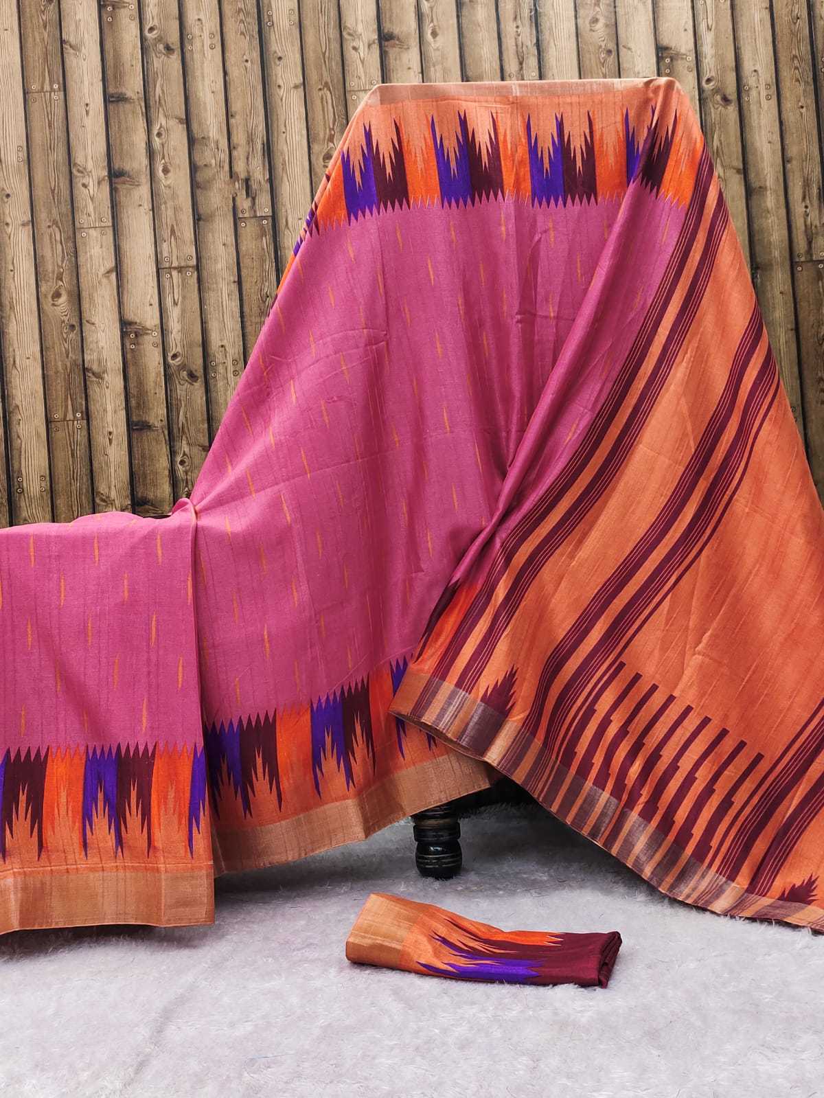 YNF TUSSAR SILK RIN149 MKD164 SILK SAREES WHOLESALE TUSSAR SILK ZARI BORDER SILK HANDLOOM SAREES MANUFACTURER- Kapda Export