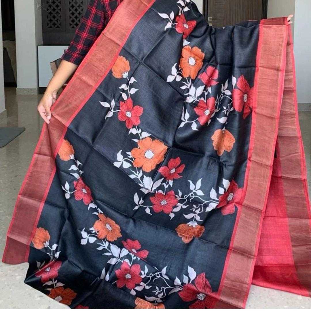 YNF TUSSAR SILK RIN149 MKD171 SILK SAEES WHOLESALE TUSSAR SILK HANDLOOM ZARI BORDER SILK SAREES MANUFACTURER- Kapda Export