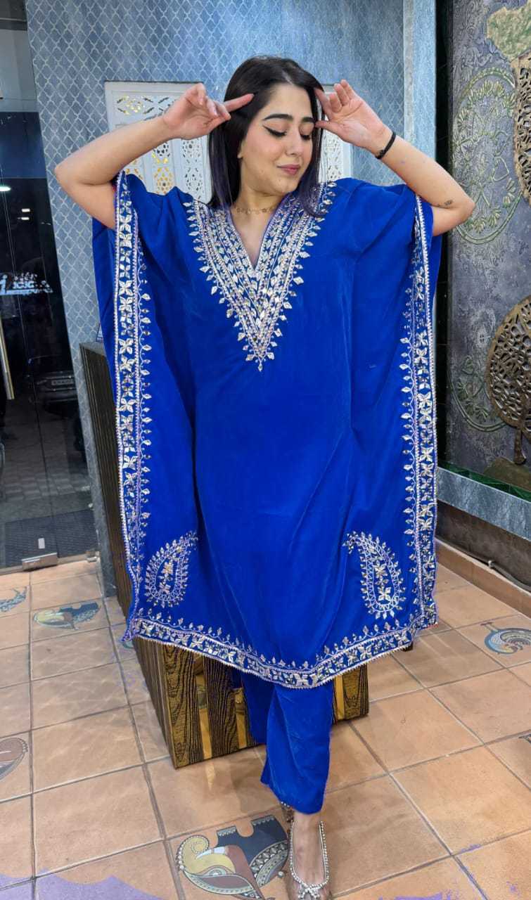 YNF VELVET KESH259 1006 KURTIS WHOLESALE EMBROIDERED PARTY WEAR KAFTAN V NECK KURTI WITH BOTTOM KURTIS MANUFACTURER- Kapda Export