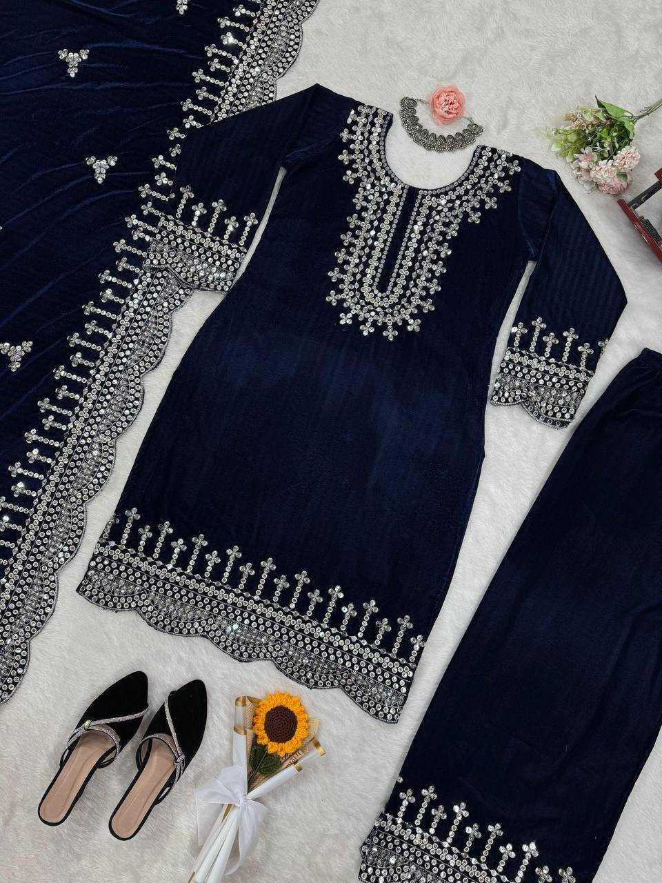 YNF VELVET RIN169 5793 SUITS & DRESSES WHOLESALE EMBROIDERY VELVET PARTY WEAR PAKISTANI MANUFACTURE- Kapda Export