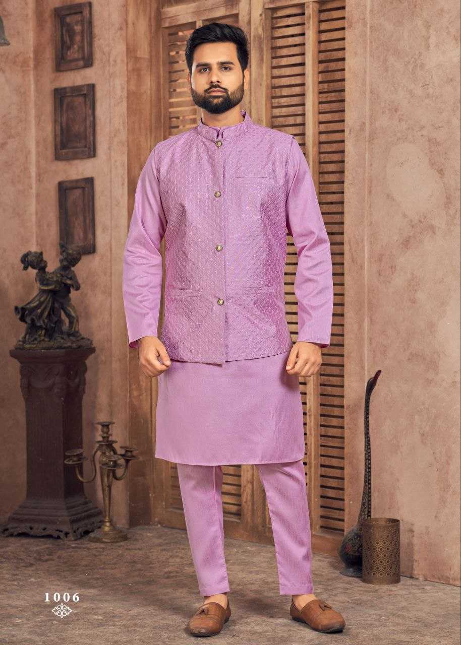 Ynf Banglori Silk KESH246 MANYAVAR V-2 Mens Wear Wholesale Silk Kurta Embroidered Kurta Pajama Men Designer Shirt Manufacturer- Kapda Export