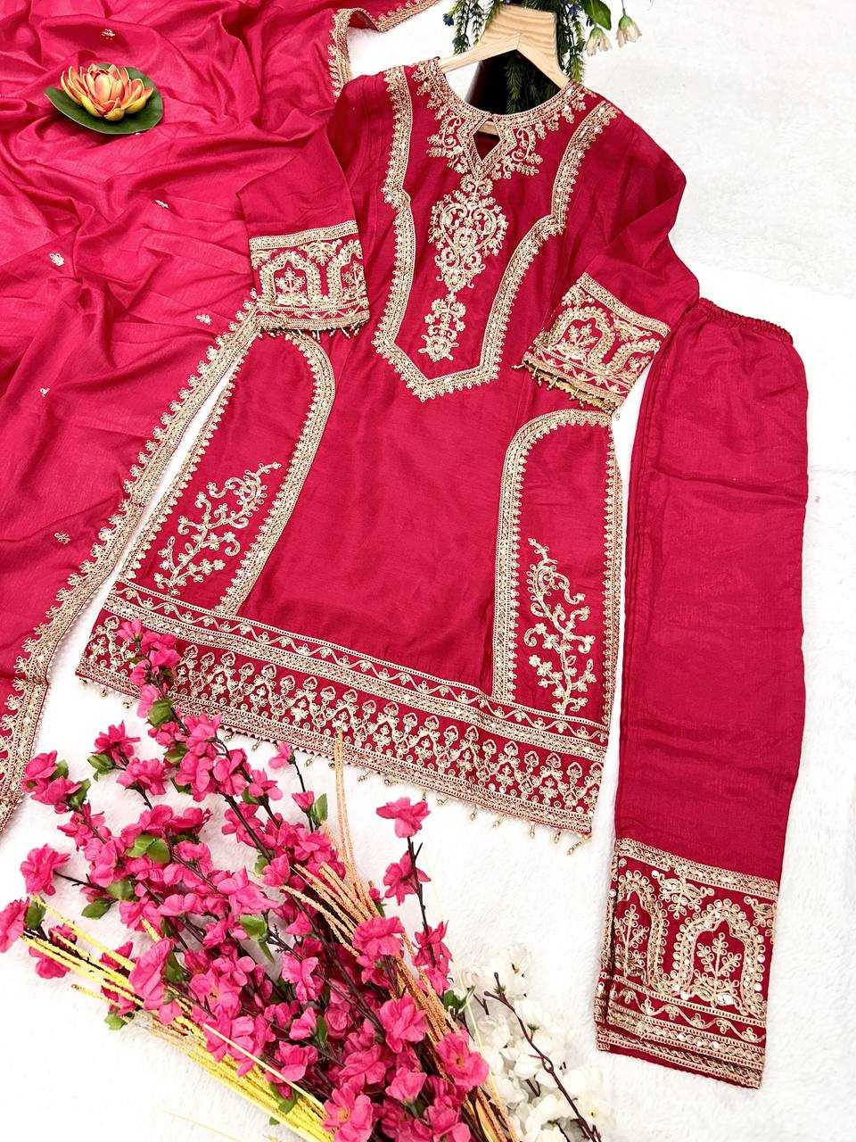 YNF CHINON SILK KESH399 3106 SUITS & DRESSES WHOLESALE SILK  EMBROIDERY DESIGNER SUITS MANUFACTURER- Kapda Export