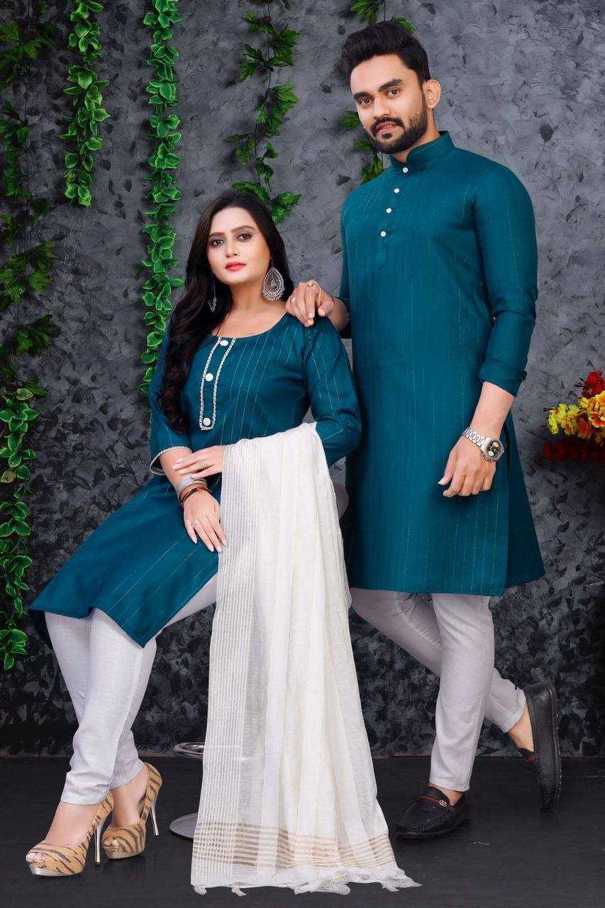 YNF COTTON RIN191 WTX08 COUPLE WEAR WHOLESALE COUPLE MATCHING ETHNIC OUTFITS MANUFACTURER- Kapda Export