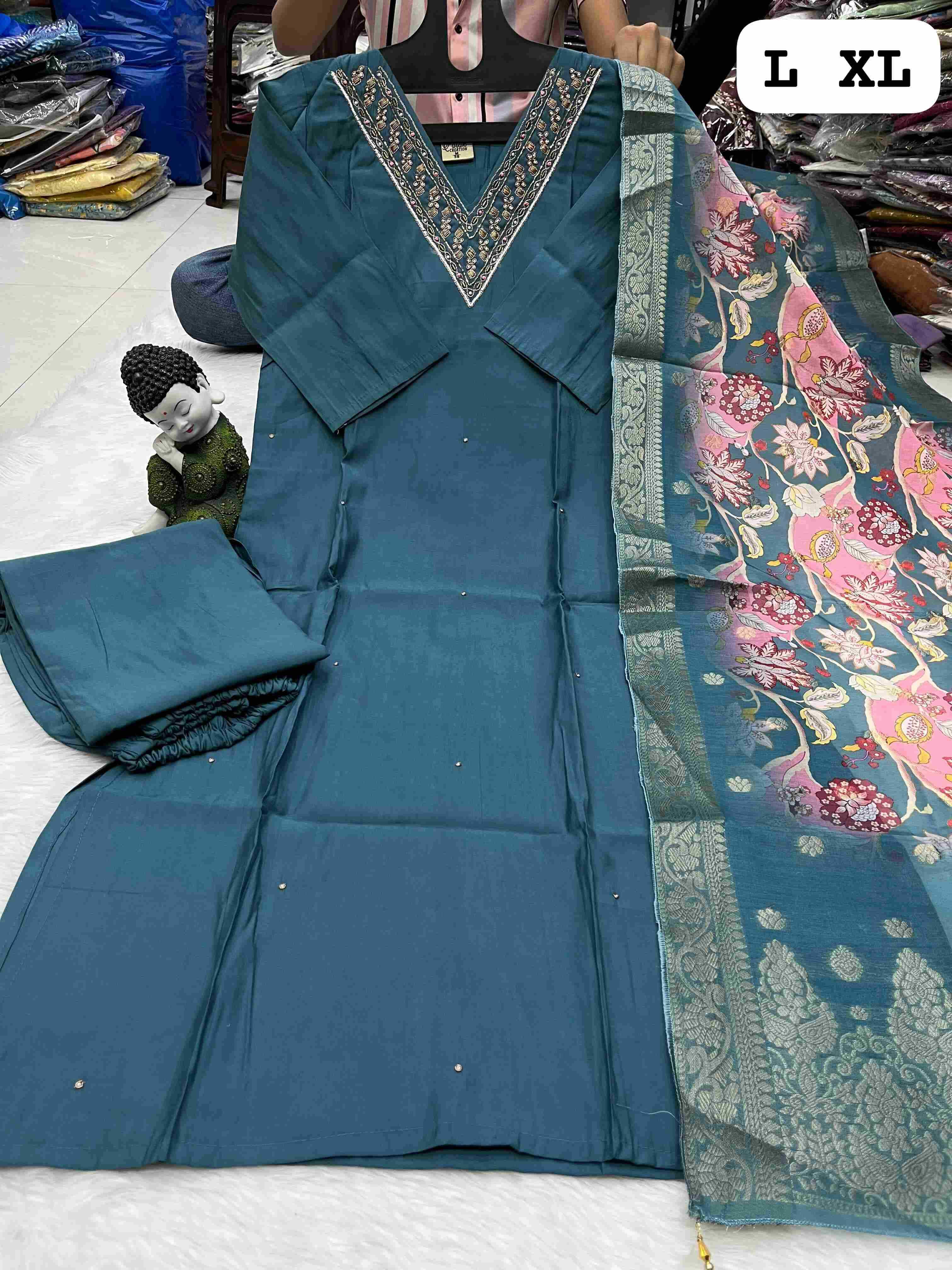 Ynf Heavy Roman Silk KESH258 VDA135 Suits & Dresses Wholesale Ladies Suits Printed Suits High-Low Dresses Manufacturer- Kapda Export