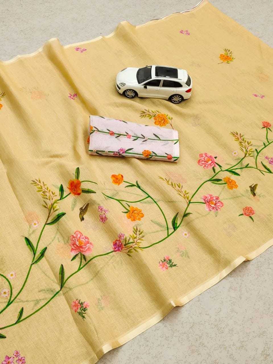 YNF LINEN KESH223 344 SAREE WHOLESALE PRINTED LINEN FANCY SAREE MANUFACTURER- Kapda Export