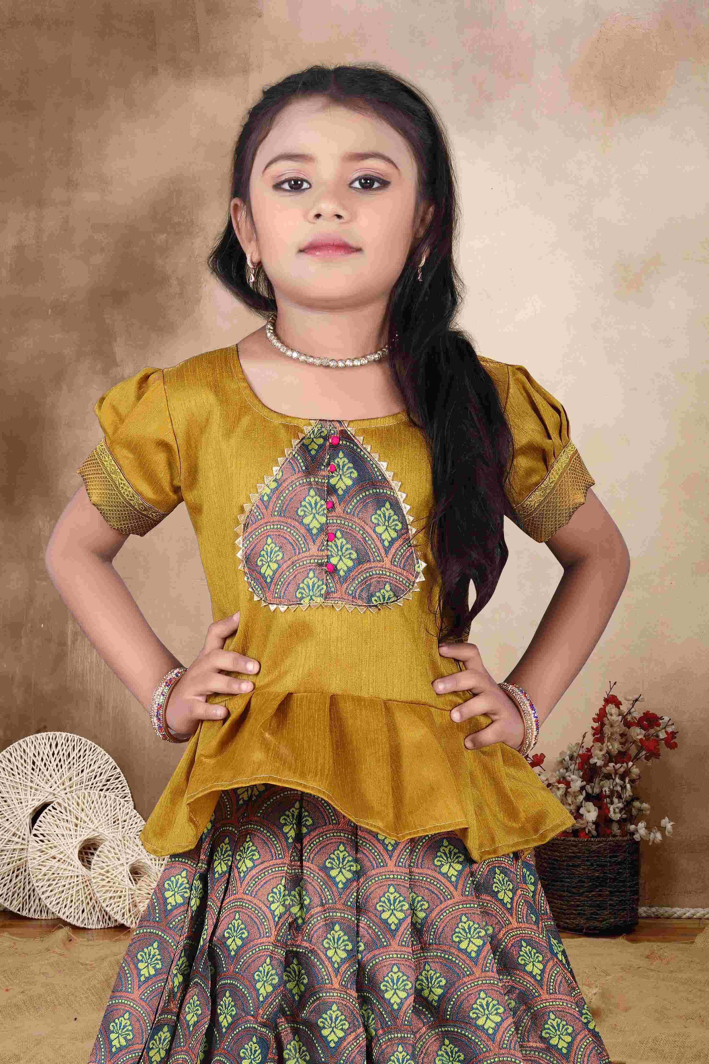 YNF PAITHANI SILKRIN115 REF01KIDS WEAR  WHOLESALE KIDS KIDS CHOLI BABY GIRL LEHENGA MANUFACTURER- Kapda Export