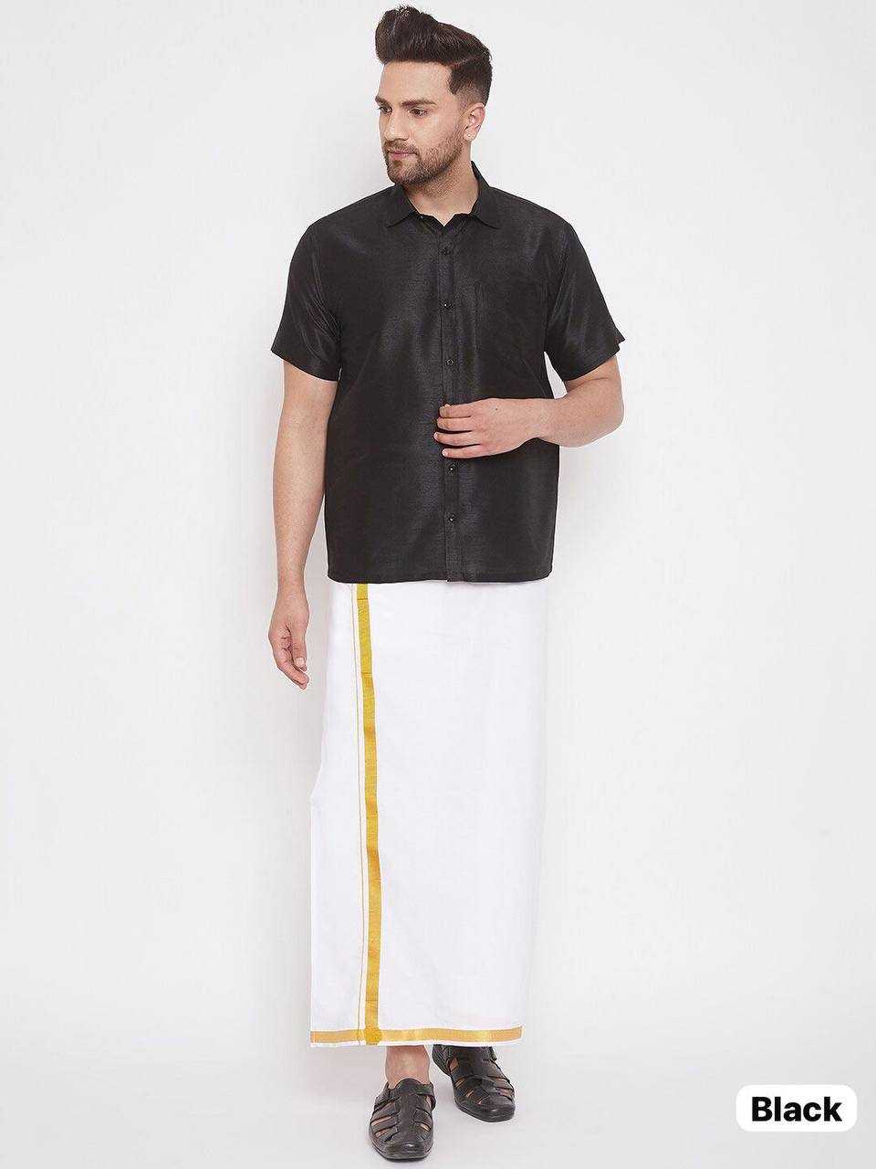 YNF PREMIUM SILK RIN125 Thalaivaa MENS WEAR WHOLESALE MEN PARTY WEAR SLIM FIT SHIRTS WITH DHOTI MANUFACTURER- Kapda Export