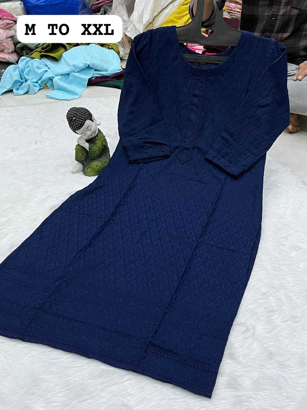 Ynf Viscose Rayon KESH258 VDA178 Kurti Wholesale Festive Kurtis Rayon Kurtis Chikan Kurti Manufacturer- Kapda Export