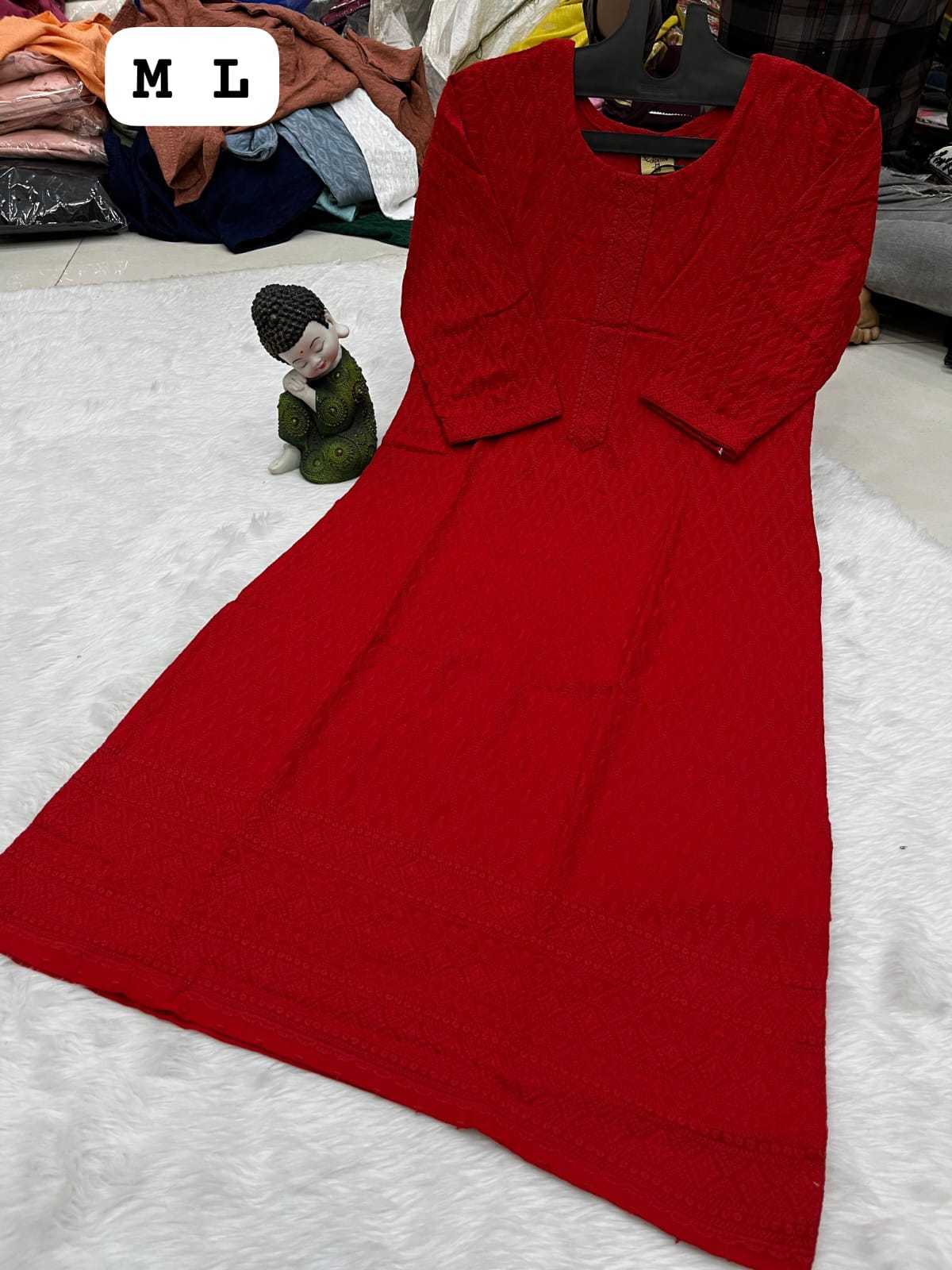 Ynf Viscose Rayon KESH258 VDA178 Kurti Wholesale Festive Kurtis Rayon Kurtis Chikan Kurti Manufacturer- Kapda Export