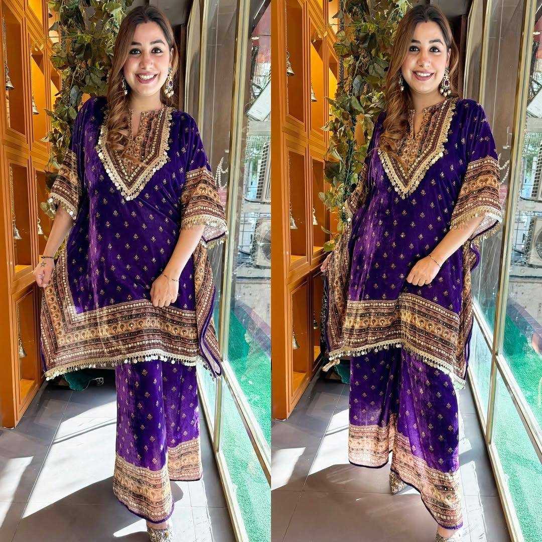 YNF VISCOSE VELVET RIN169 5804 KURTI WHOLESALE PRINTED KAFTAN KURTI WITH PALAZZO MANUFACTURER- Kapda Export