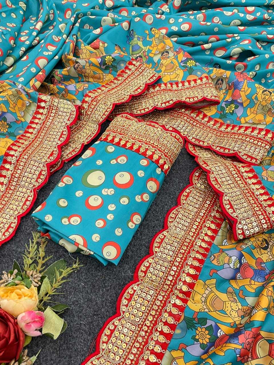 Ynf Chinon KESH203 MTW21 Sarees Wedding Collections Festive Collections Wholesale Kalamkari Sarees Chikan Sarees Cutwork Saree Manufacturer- Kapda Export