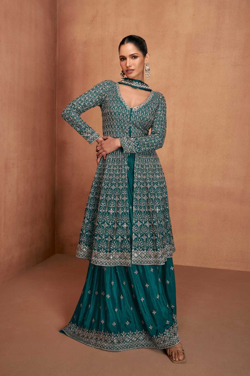 Ynf Chinon RIN184 Gulkayra Designer-VIANA Suits & Dresses Rakhi Collections Festive Collections Wholesale Sharara Salwar Suits Party wear suits Wedding Suits Manufacturer- Kapda Export