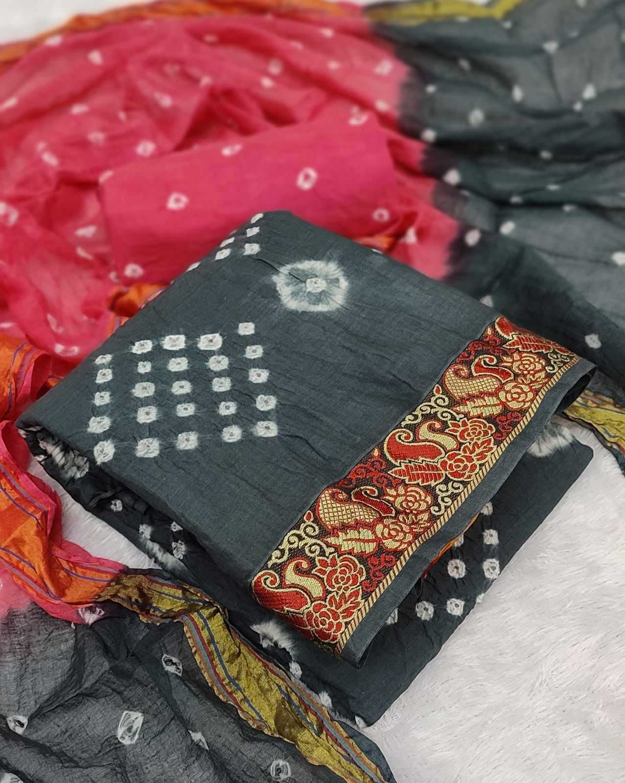 Ynf Cotton Bandhni KESH197 MUMTAZ Sarees Rakhi Collections Onam Sarees Wholesale Jacquard Saree Cotton Sarees Bandhani Sarees Manufacturer- Kapda Export