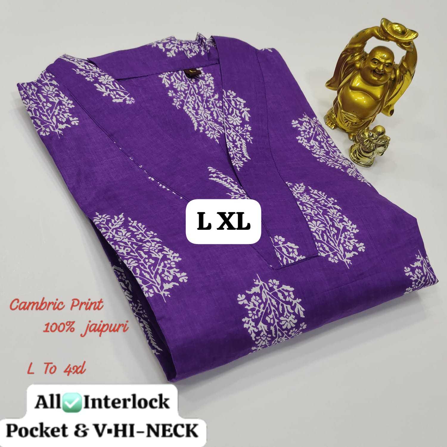 Ynf Cotton Cambric KESH418 Z 645 - 684 Kurti Wholesale Printed Kurtis V-Neck Kurtis Kurtis With Pockets Manufacturer- Kapda Export