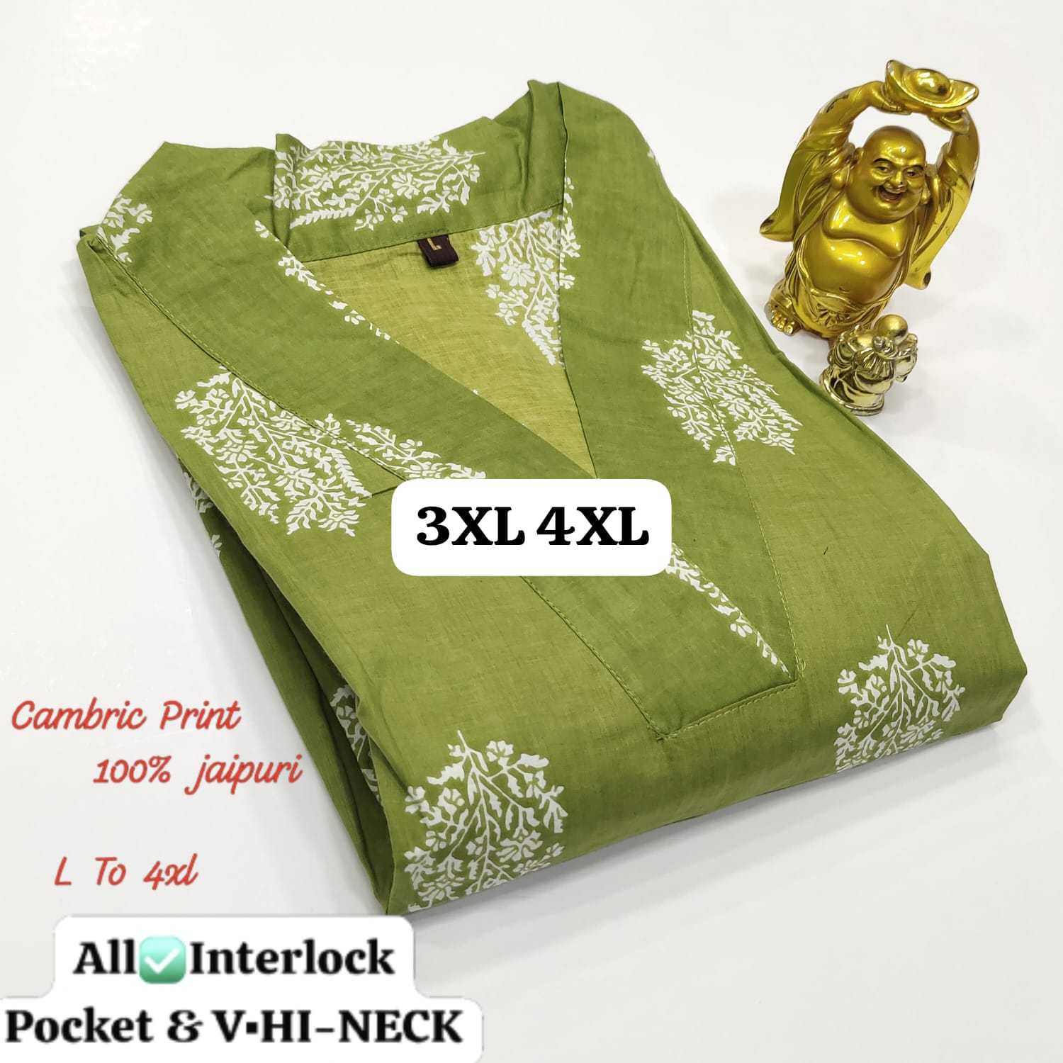 Ynf Cotton Cambric KESH418 Z 645 - 684 Kurti Wholesale Printed Kurtis V-Neck Kurtis Kurtis With Pockets Manufacturer- Kapda Export