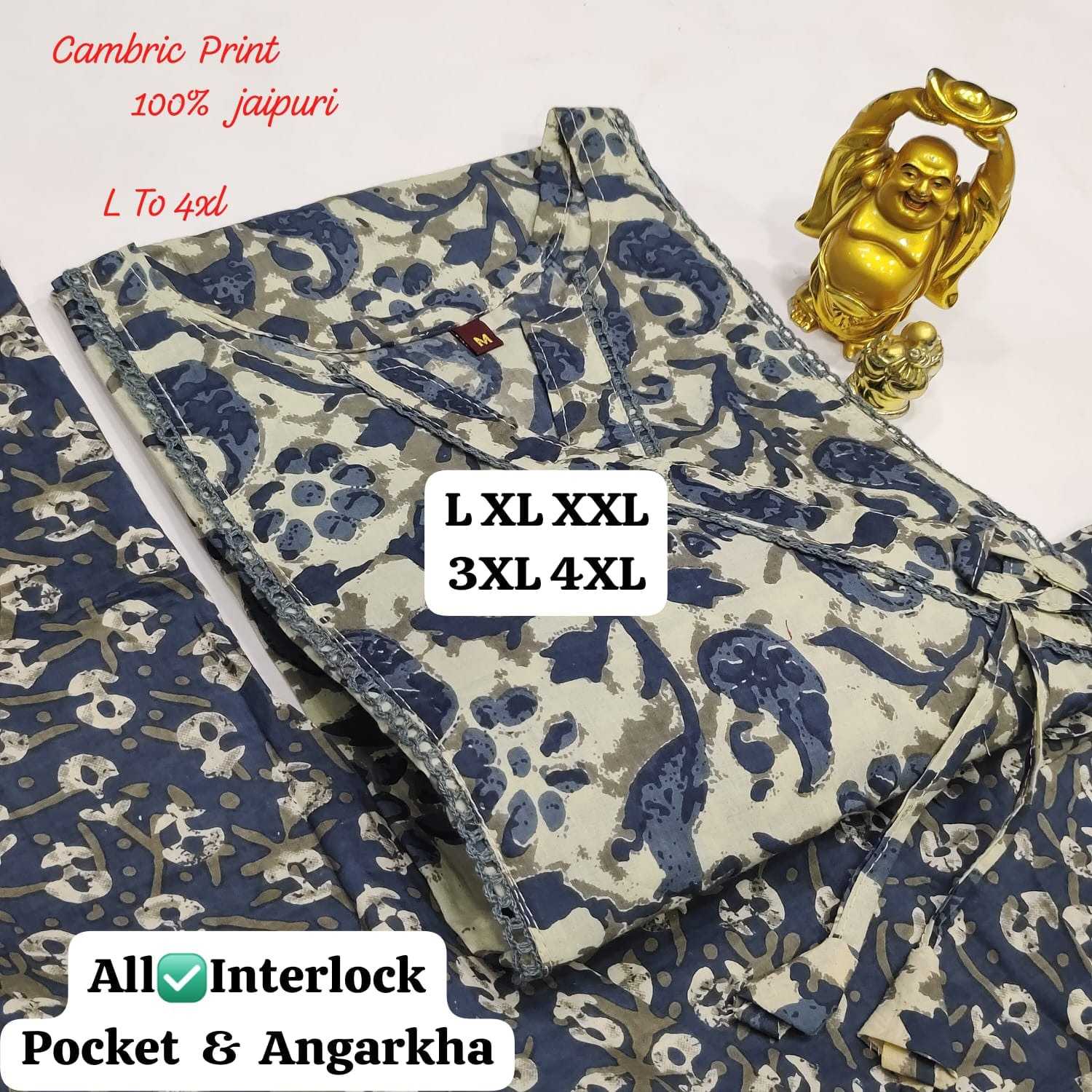 Ynf Cotton KESH418 D no 629 Kurti Wholesale Angrakha Kurtis Kurti With Pants Kurtis With Pockets Manufacturer- Kapda Export