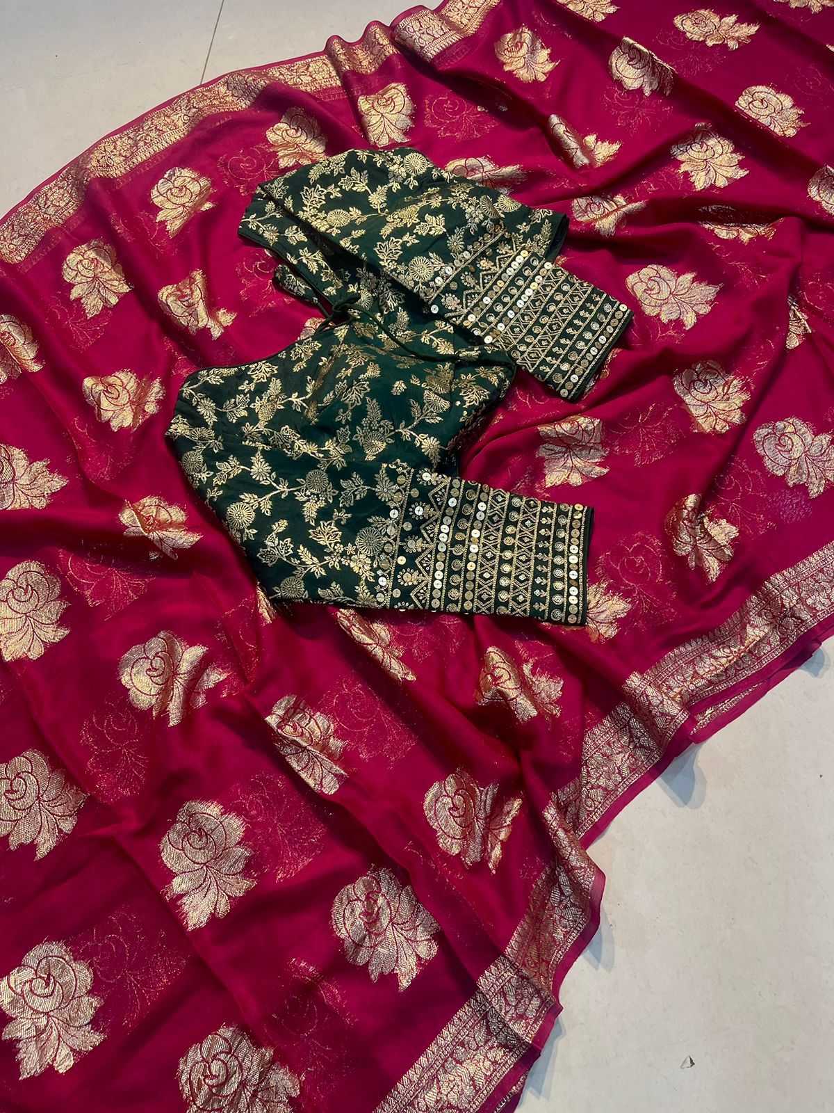 Ynf Pure Viscos RIN104 APE58 Sarees Teej Sarees Festive Collections Wholesale Jacquard Saree Viscose Saree Sarees With Blouse Manufacturer- Kapda Export