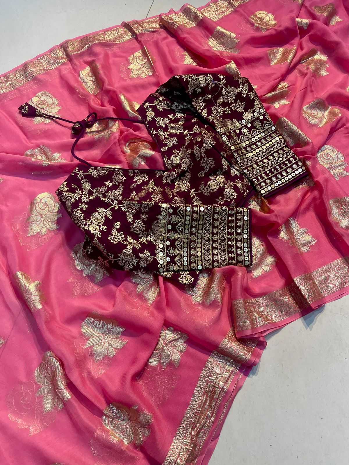 Ynf Pure Viscos RIN104 APE58 Sarees Teej Sarees Festive Collections Wholesale Jacquard Saree Viscose Saree Sarees With Blouse Manufacturer- Kapda Export