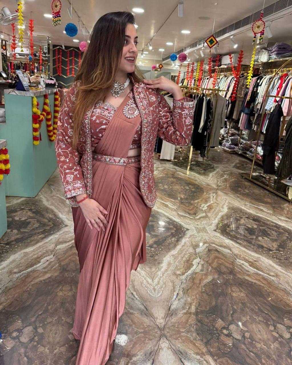 Ynf Rangoli Silk RIN170 ST-1078 Sarees Wedding Collections Festive Collections Wholesale Ready To Wear Sarees Embroidered Sarees Saree with Belt Manufacturer- Kapda Export