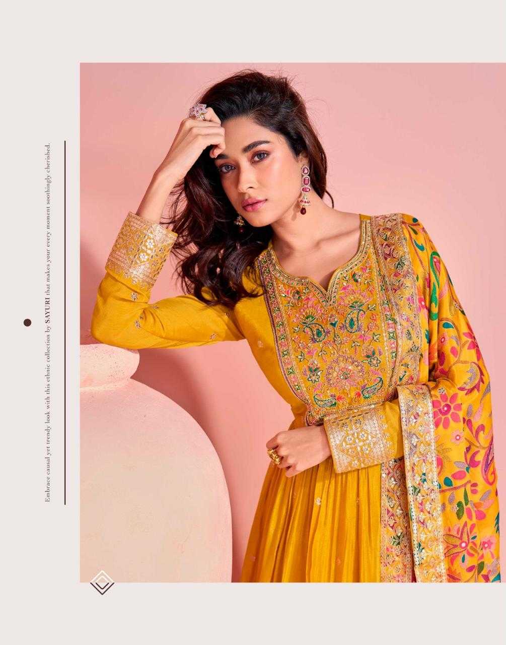 Ynf Chinon Silk RIN184 SAYURI DESIGNER-MAYURI Suits & Dresses Rakhi Collections Festive Collections Wholesale Party wear suits Silk Suits Embroidered Suits Manufacturer- Kapda Export