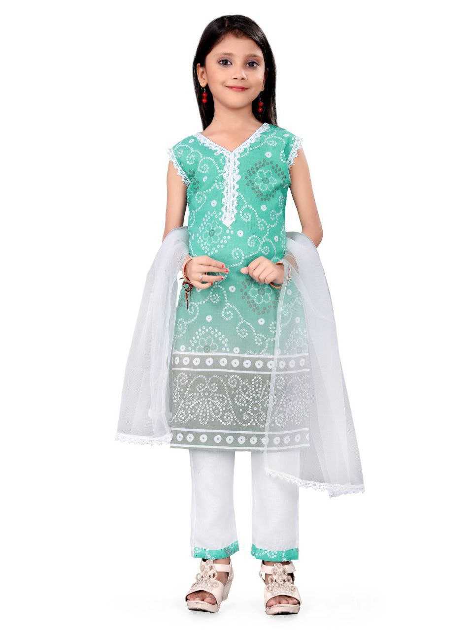 Ynf Cotton KESH461 Jaypuri Kids Wear Wholesale Top & Pant Girls Kurti Manufacturer- Kapda Export