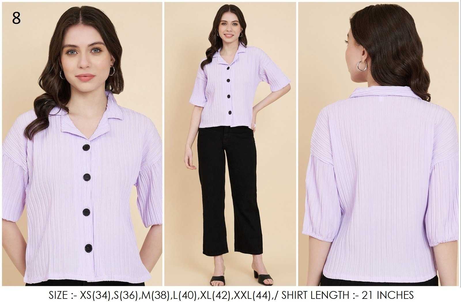 Ynf Heavy Summer Cool RIN188 Sugarcane Boxy shirt Kurti Western Wears Wholesale Tops Short Kurtis Collar Neck Kurtis Manufacturer- Kapda Export