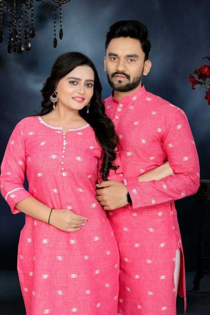 Ynf Pure Linen RIN173 Couple Wear Wholesale Matching Festive Outfits for Couples Manufacturer- Kapda Export