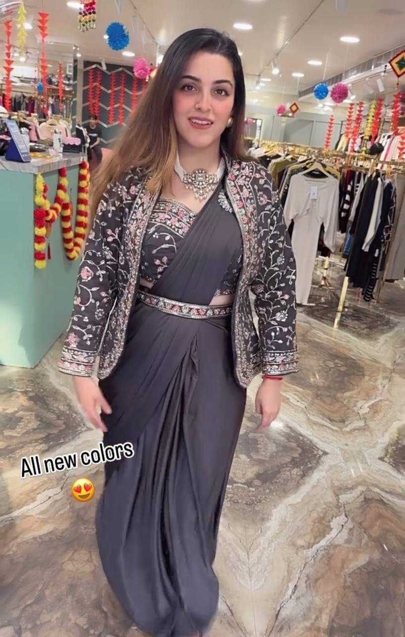 Ynf Rangoli Silk RIN215 1078 Sarees Wholesale Ready To Wear Sarees Party Wear Sarees Saree with Belt Manufacturer- Kapda Export