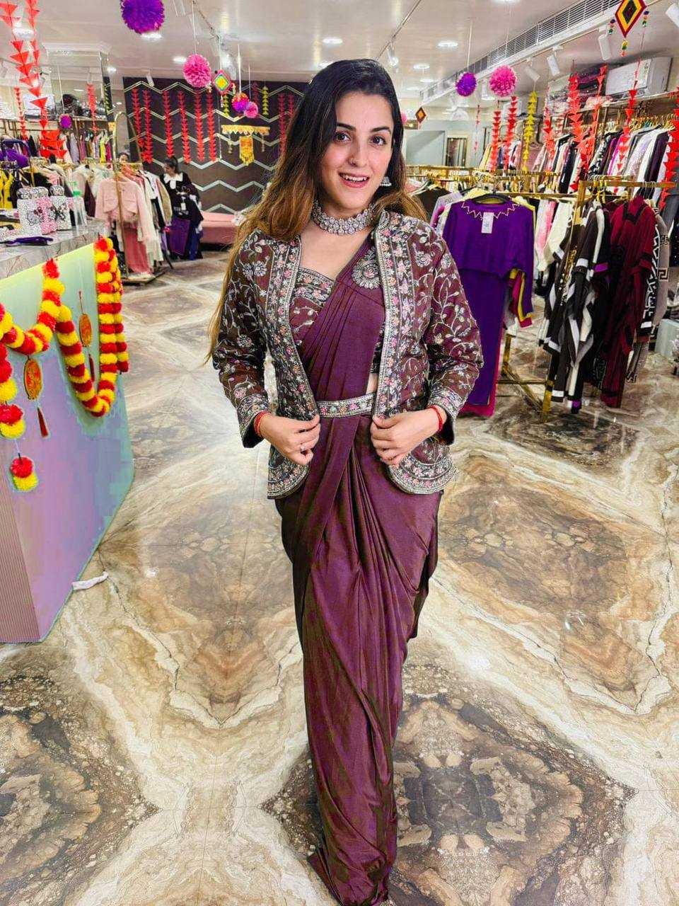 Ynf Rangoli Silk RIN215 1078 Sarees Wholesale Ready To Wear Sarees Party Wear Sarees Saree with Belt Manufacturer- Kapda Export