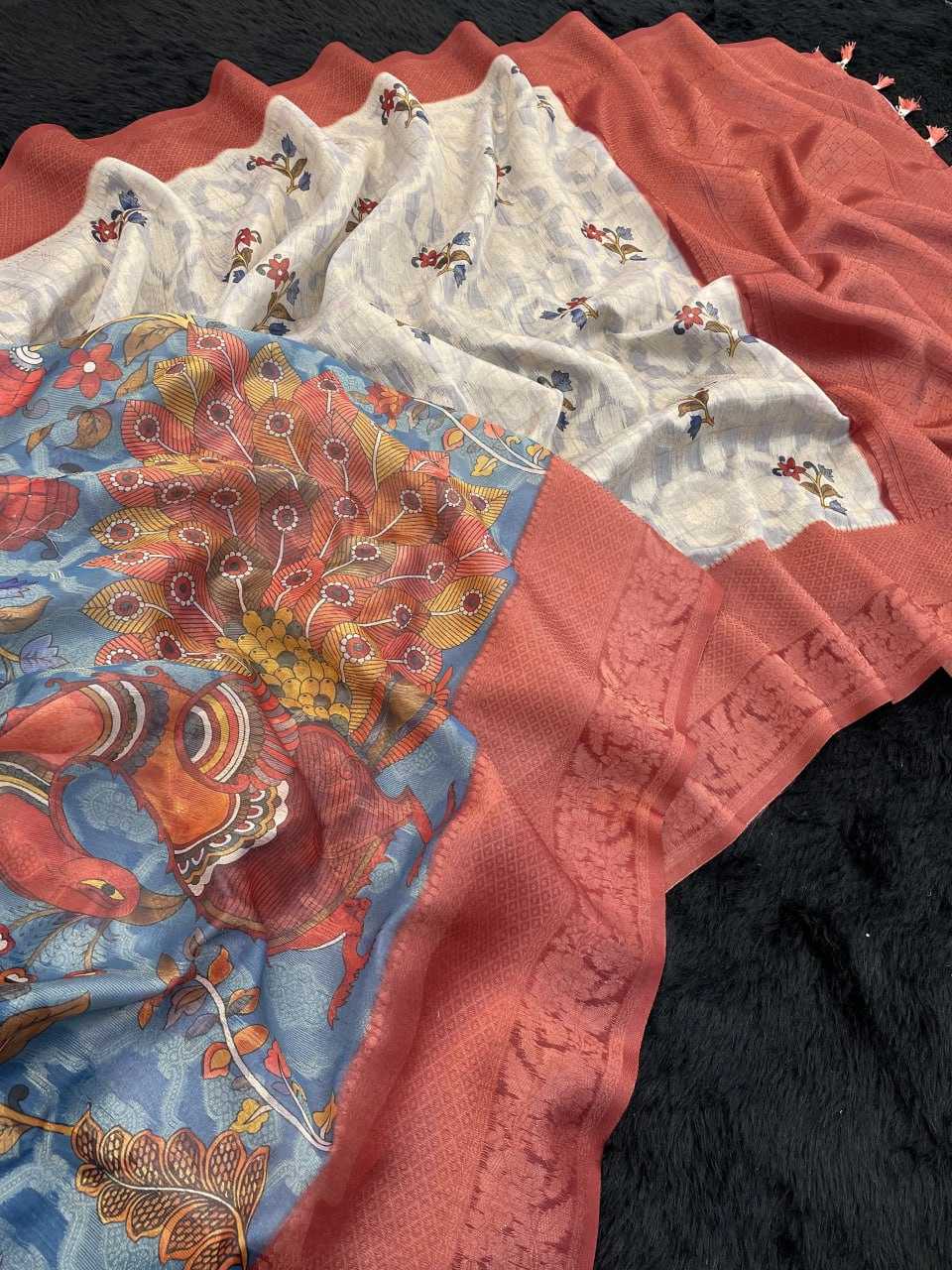 Ynf Soft Cotton Silk RIN116 MASTAANI Sarees Silk Sarees Festive Collections Wholesale Cotton Linen Sarees Half-and-Half Sarees Traditional Silk Sarees Kalamkari Silk Sarees Eid Collections Manufacturer- Kapda Export